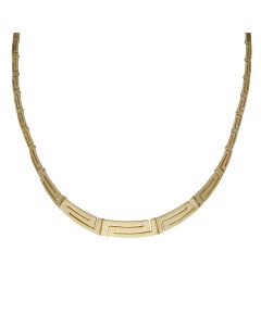 Pre-Owned 14ct Yellow Gold 16" Graduated Greek Key Necklet