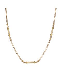 Pre-Owned 9ct Yellow Gold 28" Curb & Bar Link Chain Necklace
