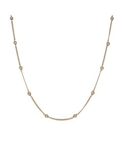 Pre-Owned 9ct Yellow Gold 20" Beaded Station Chain Necklace