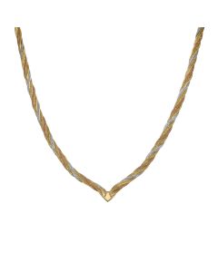 Pre-Owned 9ct Yellow Rose & White Gold 16" Wishbone Necklet