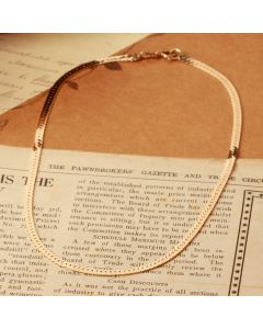 Pre-Owned Vintage 1981 9ct Yellow Gold 14" Herringbone Necklet