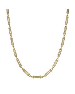 Pre-Owned 9ct Yellow Gold 30" Fancy Bar Link Chain Necklace