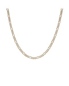 Pre-Owned 9ct Yellow & White Gold 16" Figaro Chain Necklace