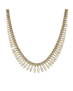 Pre-Owned 9ct Yellow & White Gold 17" Cleopatra Style Necklet
