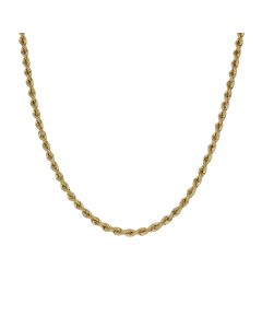 Pre-Owned 9ct Yellow Gold 16" Hollow Rope Chain Necklace