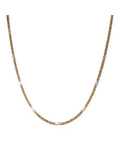 Pre-Owned 9ct Yellow & White Gold 18" Byzantine Chain Necklace