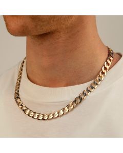 Pre-Owned 9ct Yellow Gold 20 Inch Solid Curb Chain Necklace