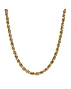 Pre-Owned 9ct Yellow & White Gold 28" Rope Twist Chain Necklace