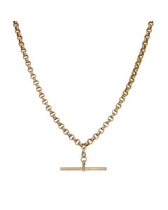 Pre-Owned 9ct Yellow Gold 18" Belcher Link & T-Bar Necklace