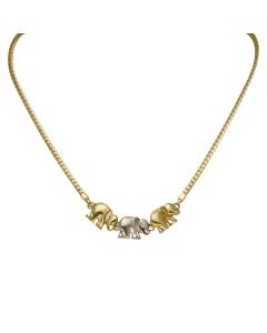 Pre-Owned 18ct Yellow & White Gold Diamond Set Elephant Necklet