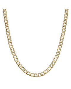 Pre-Owned 9ct Yellow Gold 18.5" Solid Curb Link Chain Necklace