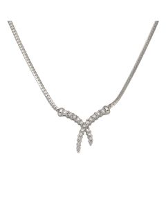 Pre-Owned 9ct White Gold 16" 0.50ct Diamond Cross Necklet