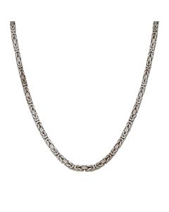 Pre-Owned 9ct White Gold 24" Solid Byzantine Chain Necklace