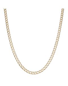 Pre-Owned 9ct Gold 22 Inch Diamond Cut Curb Chain Necklace