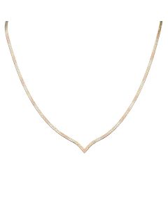 Pre-Owned 9ct Yellow Rose & White Gold 16" Wishbone Necklet