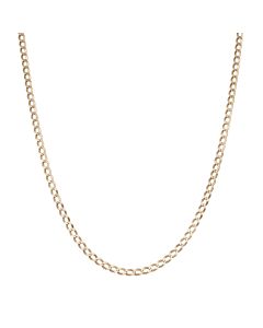 Pre-Owned 9ct Yellow Gold 25" Solid Curb Chain Necklace