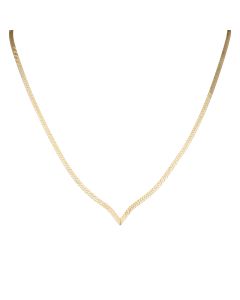 Pre-Owned 9ct Gold 16.5" Flat Herringbone Wishbone Necklet