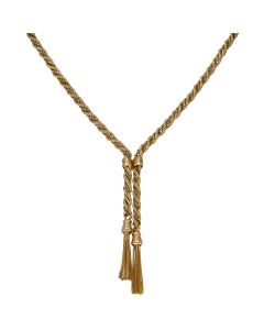 Pre-Owned 9ct Yellow & White Gold 18" Rope Tassle Necklace