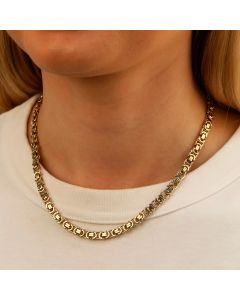 Pre-Owned 9ct Gold 17 Inch Solid Byzantine Link Chain Necklace