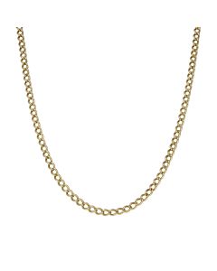 Pre-Owned 9ct Yellow Gold 22" Solid Curb Chain Necklace
