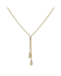 Pre-Owned 9ct Yellow Gold Double Drop 18" Necklet
