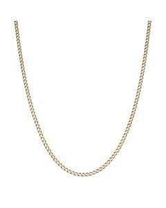 Pre-Owned 9ct Yellow Gold 19" Solid Curb Chain Necklace
