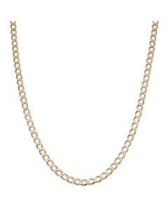 Pre-Owned 9ct Yellow Gold 18" Solid Curb Chain Necklace