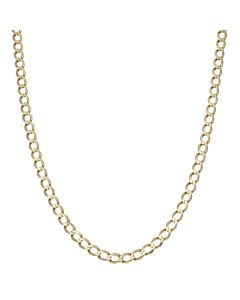 Pre-Owned 9ct Yellow Gold 20" Solid Curb Link Chain Necklace