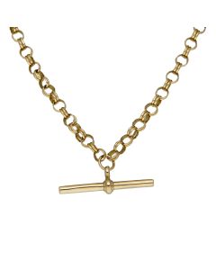 Pre-Owned Vintage 1990 9ct Gold 23" Belcher with T-Bar Necklace