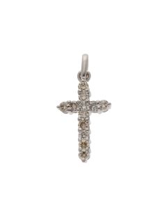 Pre-Owned 9ct White Gold 0.75ct Diamond Cross Pendant