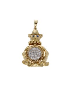 Pre-Owned 9ct Yellow Gold Cubic Zirconia Spinner Clown Pendant