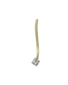 Pre-Owned 9ct Yellow Gold Cubic Zirconia Wave Bar Drop Pendant