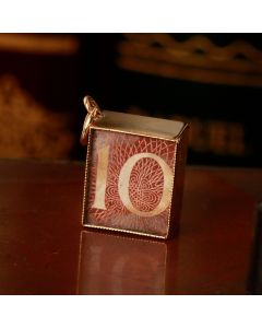 Pre-Owned Vintage 1966 9ct Gold 10 Shilling Note Capsule Charm