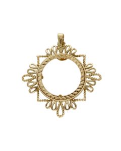 Pre-Owned 9ct Yellow Gold Full Sovereign Coin Pendant Mount