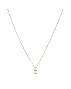 Pre-Owned 9ct Gold Cubic Zirconia Pendant & 18" Chain Necklace