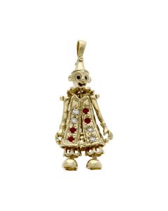 Pre-Owned 9ct Yellow Gold Gemstone Set Clown Pendant