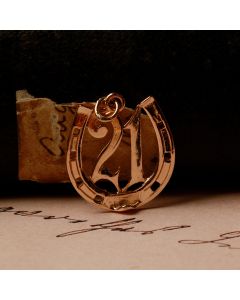 Pre-Owned Vintage 1970 9ct Gold Age 21 Horseshoe Pendant
