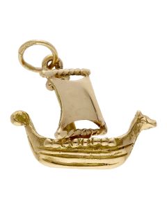 Pre-Owned 9ct Yellow Gold Viking Longship Charm