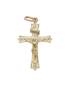 Pre-Owned 9ct Yellow Gold Crucifix Pendant