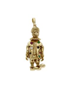 Pre-Owned 9ct Yellow Gold Gemstone Set Clown Pendant