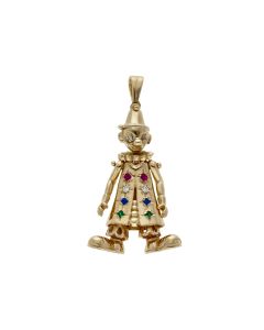 Pre-Owned 9ct Yellow Gold Gemstone Set Clown Pendant