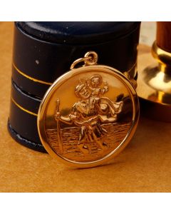 Pre-Owned Vintage 1988 9ct Yellow Gold St. Christopher Pendant