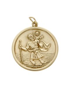 Pre-Owned Vintage 1988 9ct Yellow Gold St. Christopher Pendant