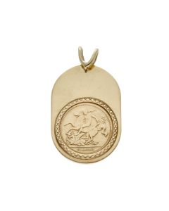 Pre-Owned 9ct Gold George & Dragon Coin Style Tag Pendant