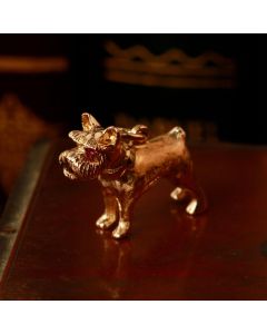 Pre-Owned Vintage 1963 9ct Yellow Gold Gemstone Set Dog Charm