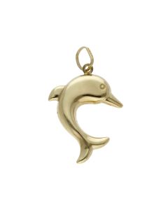 Pre-Owned 9ct Yellow Gold Hollow Dolphin Pendant