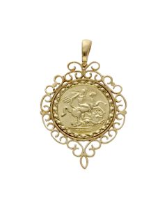 Pre-Owned 9ct Yellow Gold St.George & Dragon Coin Style Pendant