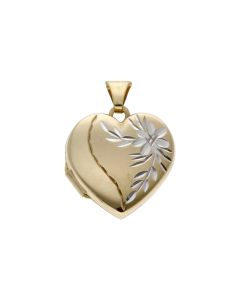 Pre-Owned 9ct Yellow & White Gold Heart Locket Pendant