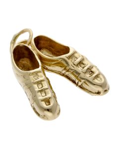 Pre-Owned 9ct Yellow Gold Pair Of Football Boots Charm Pendant