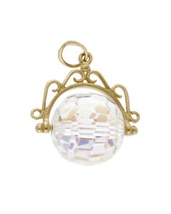 Pre-Owned 9ct Yellow Gold Crystal Spinner Charm Pendant